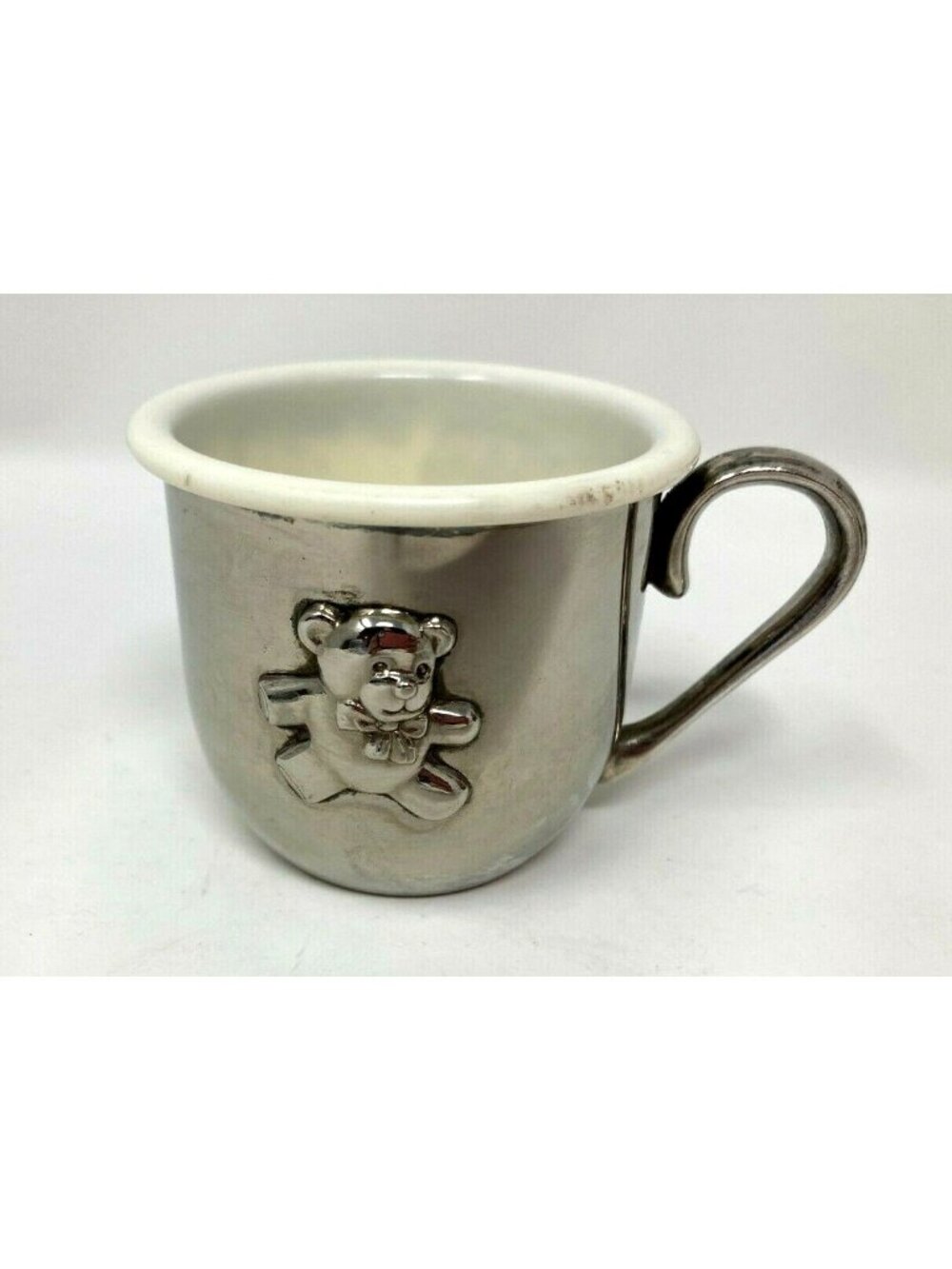LENOX Childhood Memories Teddy Bear Baby Cup Silver Plate